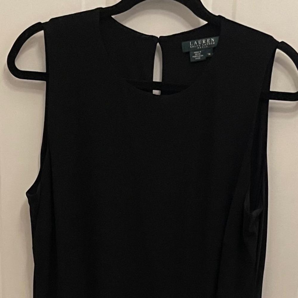Lauren Ralph Lauren Black Sleeveless Draped Maxi Dress Size 14 Gown